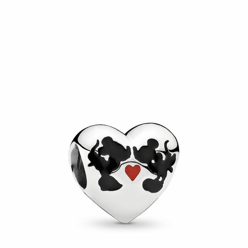 Pandora Disneyr Minnie Mouse & Mickey Mouse Kiss Charm - Sterling Silver/Enamel/Black - Canada | OM7